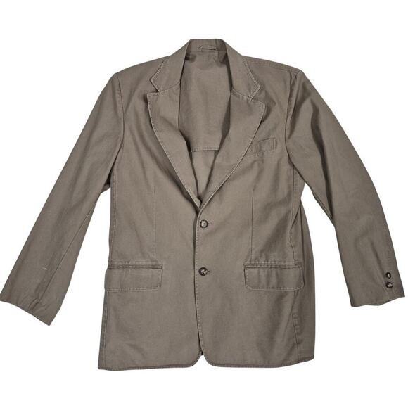 LL Bean 100% Cotton Khaki Blazer - Vintage Men's 2-Button Jacket Sz 40 - Picture 1 of 4